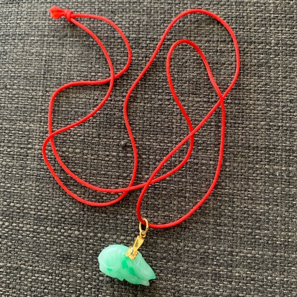 Year Of The Rat Chinese Jade Necklace